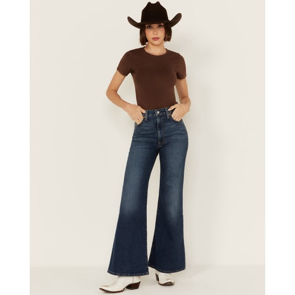 Levi's Women's A New York Moment Medium Wash High Rise Stretch Wide Leg Jeans Medium Wash 26W x 32L