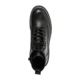 thumbnail image 3 of MADDEN GIRL Womens Black Lace-Up Back Pull-Tab Lug Sole Padded Carra Round Toe Block Heel Zip-Up Combat Boots 9.5 M, 3 of 4
