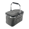 thumbnail image 4 of Cesta de picnic aislada, bolsa aislante plegable, ligera, plegable y portátil con Gris, 4 of 9