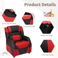 thumbnail image 6 of Snugway Kids Recliner,Kids/Youth Gaming Recliner Chair with Headrest and Footrest,Red, 6 of 7