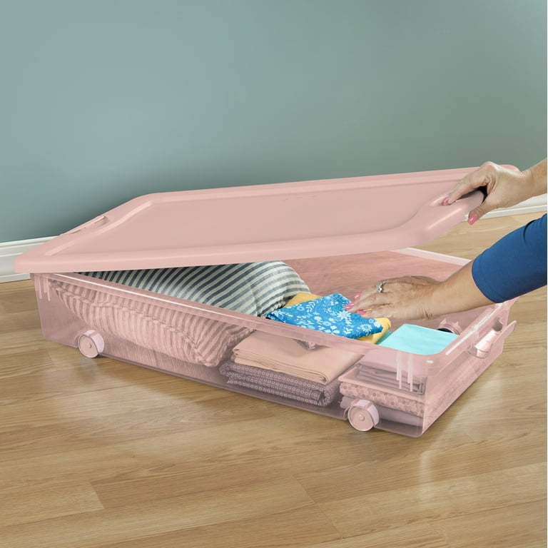 Sterilite 4-Pack 56 Qt. Wheeled Latching Box, Underbed Storage