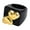 Doppel Herz Black, variant on Womens Geometric Resin Ring Trendy Chamfering Square Pattern Ring Cold Wind Ring Fashion Jewelry Ring Average Size Ring Picture Style Ring