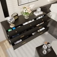 7 Drawers Dresser for Bedroom, 55" Long Black Dresser Gold Legs, Mid ...