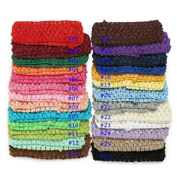 Qandsweet Baby girls Stretch Headbands crochet Hair Bands (26 colors)