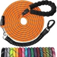 thumbnail image 1 of Long Dog Leash 20 FT: Heavy Duty Rope Leashes for Dogs Training with Swivel Lockable Hook Reflective Threads Bungee and Padded Handle - Dog Lead for Large Small Medium Dogs Outside Walking Hiking, 1 of 7