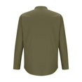 thumbnail image 4 of Men Long Sleeve Shirt Button Down Loose Fit Vintage Banded Collar High Elastic Casual Sports Beach Top, 4 of 6