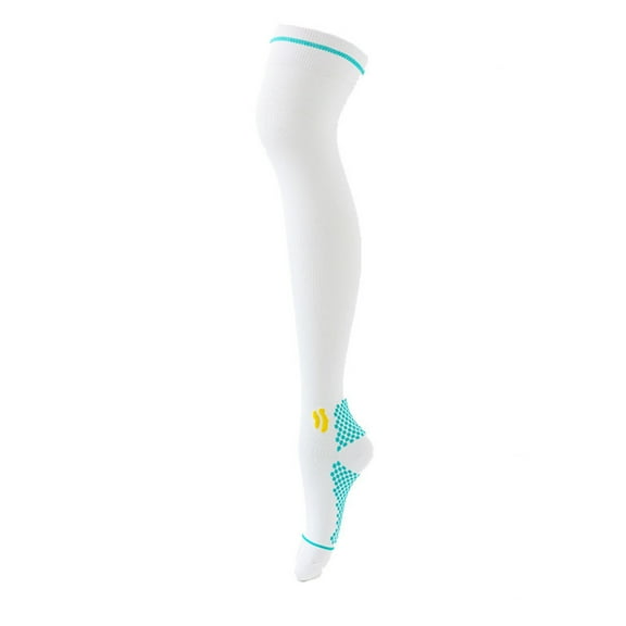 PMVFHDE Men and Women Extended Over-Knee Sports Fitness Socks, Exercise Leg Guard Pressure Socks, Long Tube Compression Socks for Athletic Use White