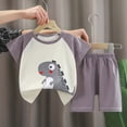 thumbnail image 4 of mgoYE 12-18 Month Boy Clothes Little Girl's Baby Toddler Kids Clothes Summer T-Shirt Top Shorts Set Outfits|Grey 18-24 Months, 4 of 4