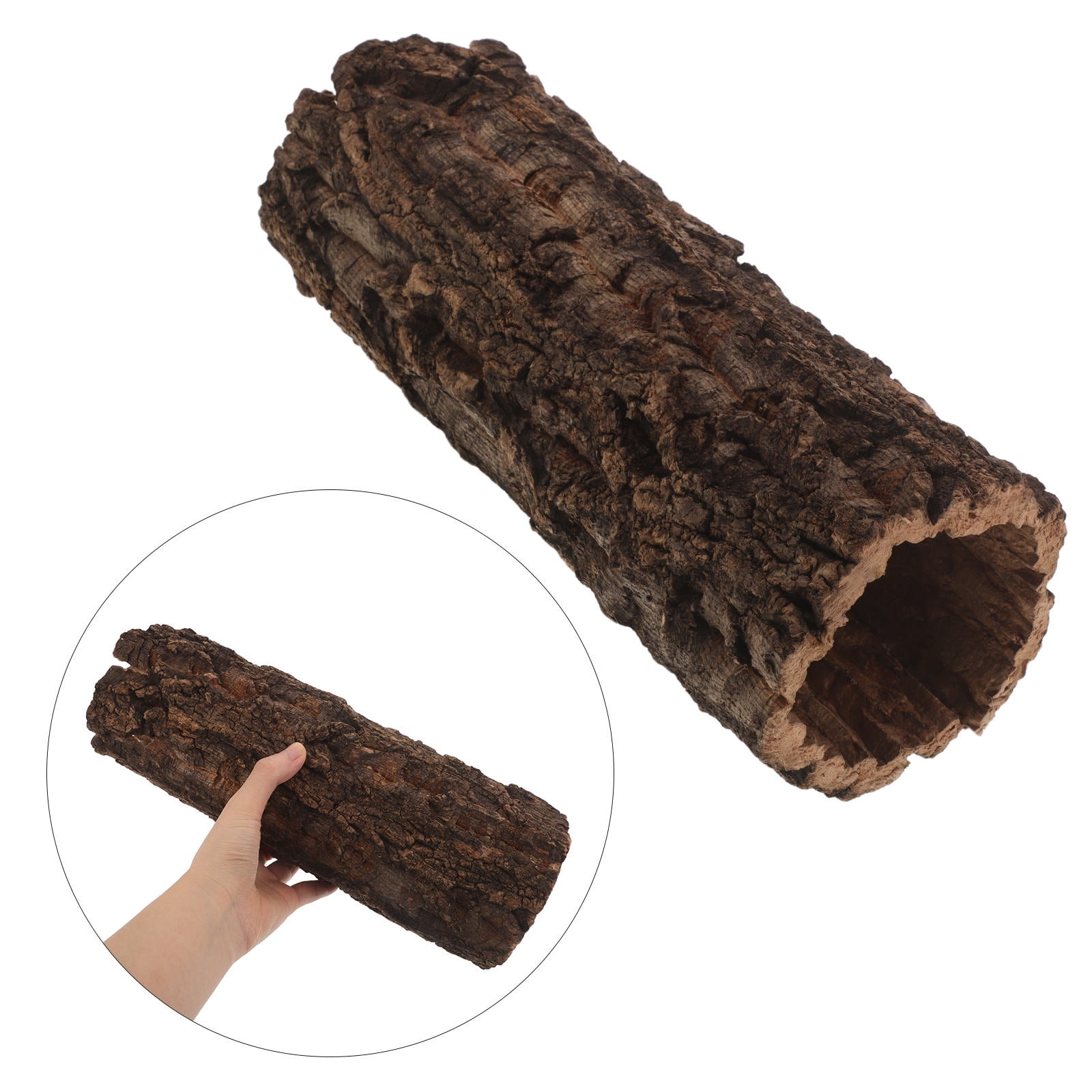 HONMEET Authentic Wood Reptile Hideaway in Coffee for Snake and Reptile Tank Accessories