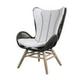 thumbnail image 4 of Indoor Outdoor Wooden Lounge Chair with Intricate Rope Woven Wingback Gray, 4 of 6