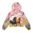 thumbnail image 5 of Xoenoiee Horse Cherry Blossom Print Girls' Sweatshirts Half Zip Up Pullover Crop Tops for Girls Long Sleeve Hoodie Sweater Cropped Sweatshirt, 5-6 Years, 5 of 7