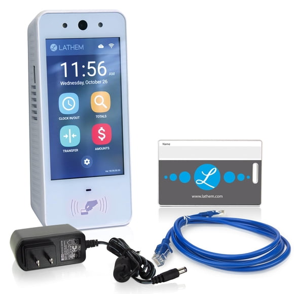 Reloj checador Lathem PCEXPRESS con Wi‑Fi y pantalla táctil, 15 credenciales