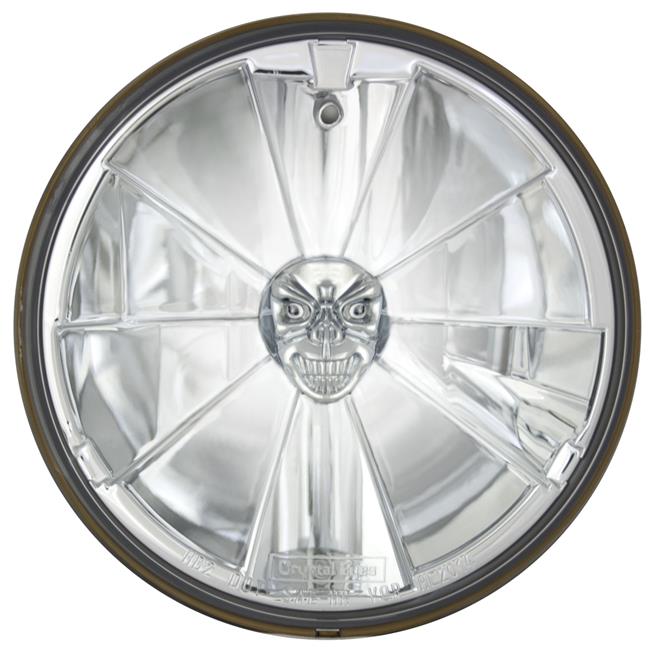 In Pro Car Wear T70700SR 7 in. Pie Cut Headlamp with H4 Bulb, Skull