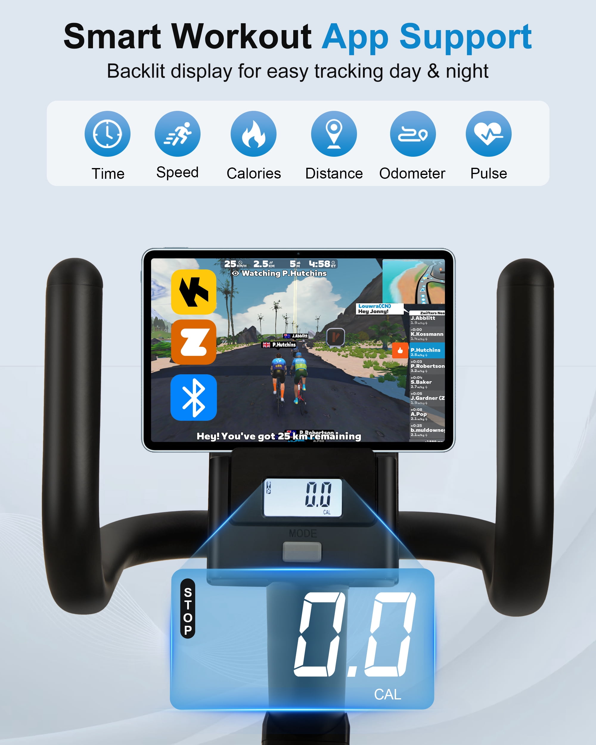 ECHANFIT Recumbent Exercise Bike for Home with Smart Workout App, 380 lb Capacity, 16-Level Resistance
