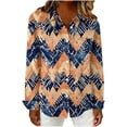 thumbnail image 6 of QQAMB Blouse for Women Plus Size Lapel Dressy Floral Printed Loose Long Sleeve Button Down Shirts Going Out Business Casual Tops, 6 of 6