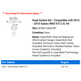 thumbnail image 2 of Head Gasket Set - Compatible with 2015 - 2018 Subaru WRX STI 2.5L H4 2016 2017, 2 of 2