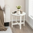 thumbnail image 2 of Costway 18'' Patio Round Adirondack Side Table Weather Resistant HDPE Garden White, 2 of 9