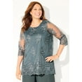 thumbnail image 4 of Catherines Women's Plus Size Embroidered Mesh Blouse, 4 of 4