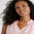 thumbnail image 3 of CHOK Ruffle Neck Linen Blend Top  Sizes XS-XXXL, 3 of 5
