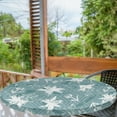 thumbnail image 2 of Ambesonne Modern Fitted Round Tablecloth, Brush Draw Floral Abstract, 56"- 60" Diameter, Cadet Blue and Grey Teal, 2 of 5