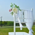 thumbnail image 5 of Artificial Rose Wedding Chair Decorations with Ribbons - Flower Chair Back Decor for Wedding Aisle, Pew & Ceremony Decor - Elegant Wedding Party Decorations for Indoor & Outdoor Events, 5 of 5