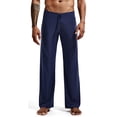thumbnail image 1 of Men's Ice Silk Yoga Pants - Straight Leg, Drawstring Waist - Breathable Quick-Dry Fabric - S-XXL Sizes for Home/Exercise, 1 of 3