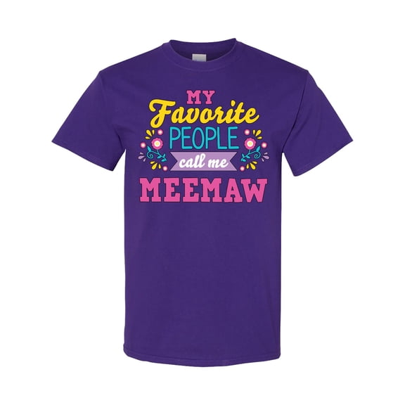 Inktastic My Favorite People Call Me Meemaw with Flowers T-Shirt