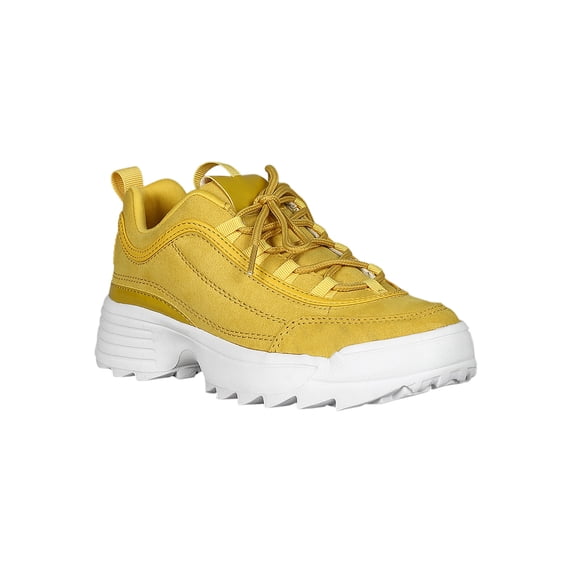 Women Faux Suede Chunky Lug Sole Lace Up Sneaker 18487