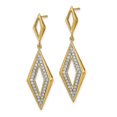 thumbnail image 2 of 14k Yellow Gold Polished 3/8 CT Diamond Fancy Dangle Post Earrings, 2 of 3
