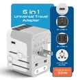 thumbnail image 2 of Adaptador de viaje Ceptics, enchufe universal 6 en 1 con 2 USB-A y 3 USB-C, 2 of 9