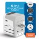 thumbnail image 2 of Adaptador de viaje Ceptics, enchufe universal 6 en 1 con 2 USB-A y 3 USB-C, 2 of 9