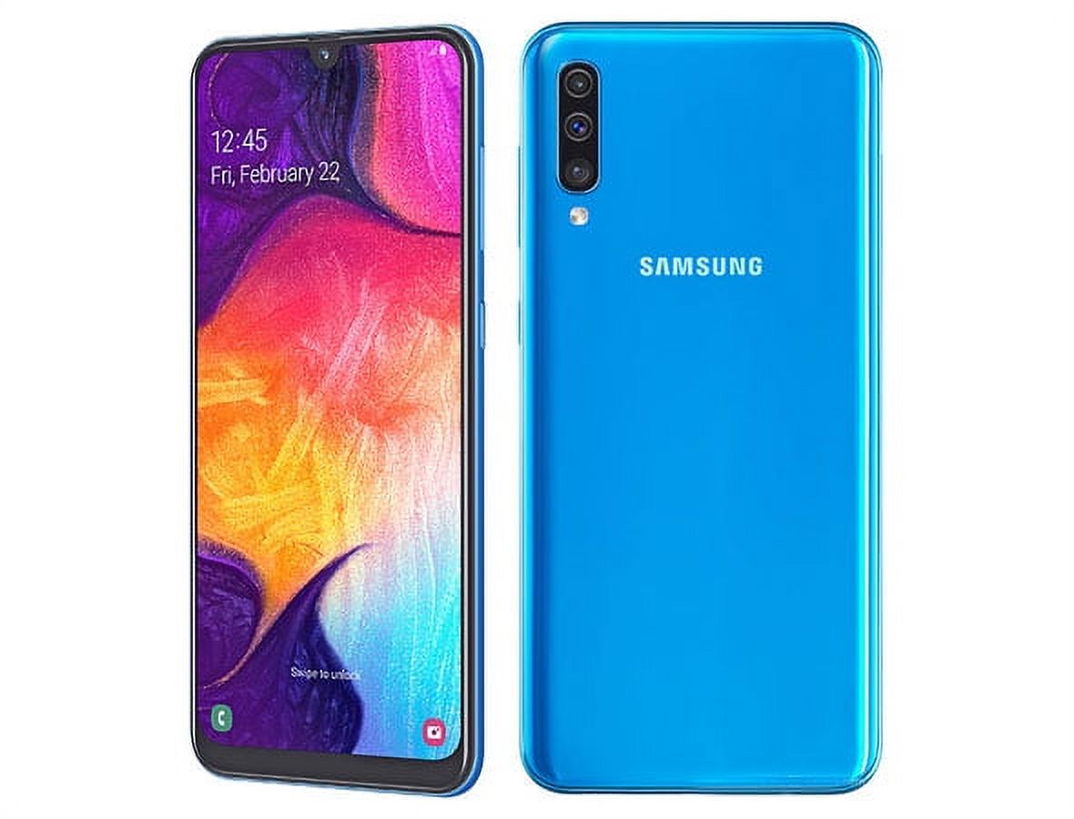 SAMSUNG Galaxy A50 A505G, 64GB, GSM Unlocked Dual SIM – Blue - image 4 of 5