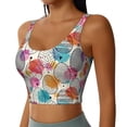 thumbnail image 2 of Balery Easter Egg Pattern Racerback Sports Bras for Women - Padded Seamless High Impact Support for Yoga Gym Workout Fitness-Large, 2 of 8