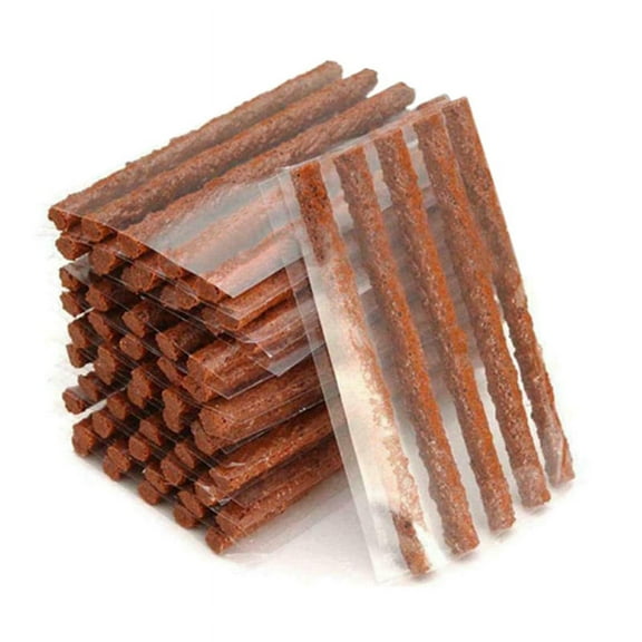 100PCS Car Tubeless Tire Puncture Repair Tool Rubber Strips Stiring Plug Garage Seal Patch for Tyre Maintenan Universal,100 x Tire Repair Plugs,Red-Brown