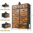 thumbnail image 3 of Dressers for Bedroom with Fabric Drawers Tall Dresser & Chests of Drawers Slim Storage Tower for Living Room, Office, Bedroom,Rustic Brown, 3 of 8