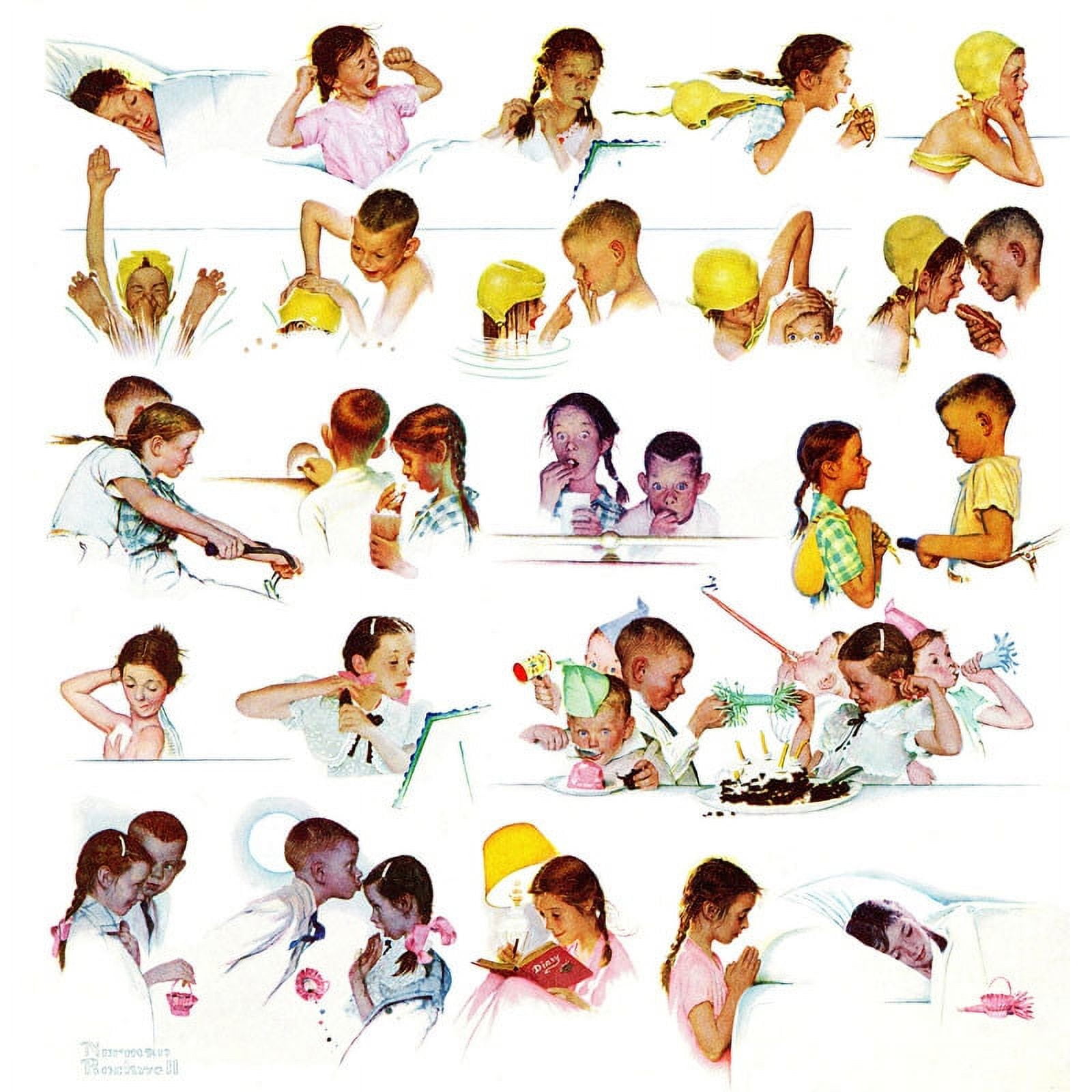 "Day in the Life of a Girl" by Norman Rockwell Painting Print on Canvas