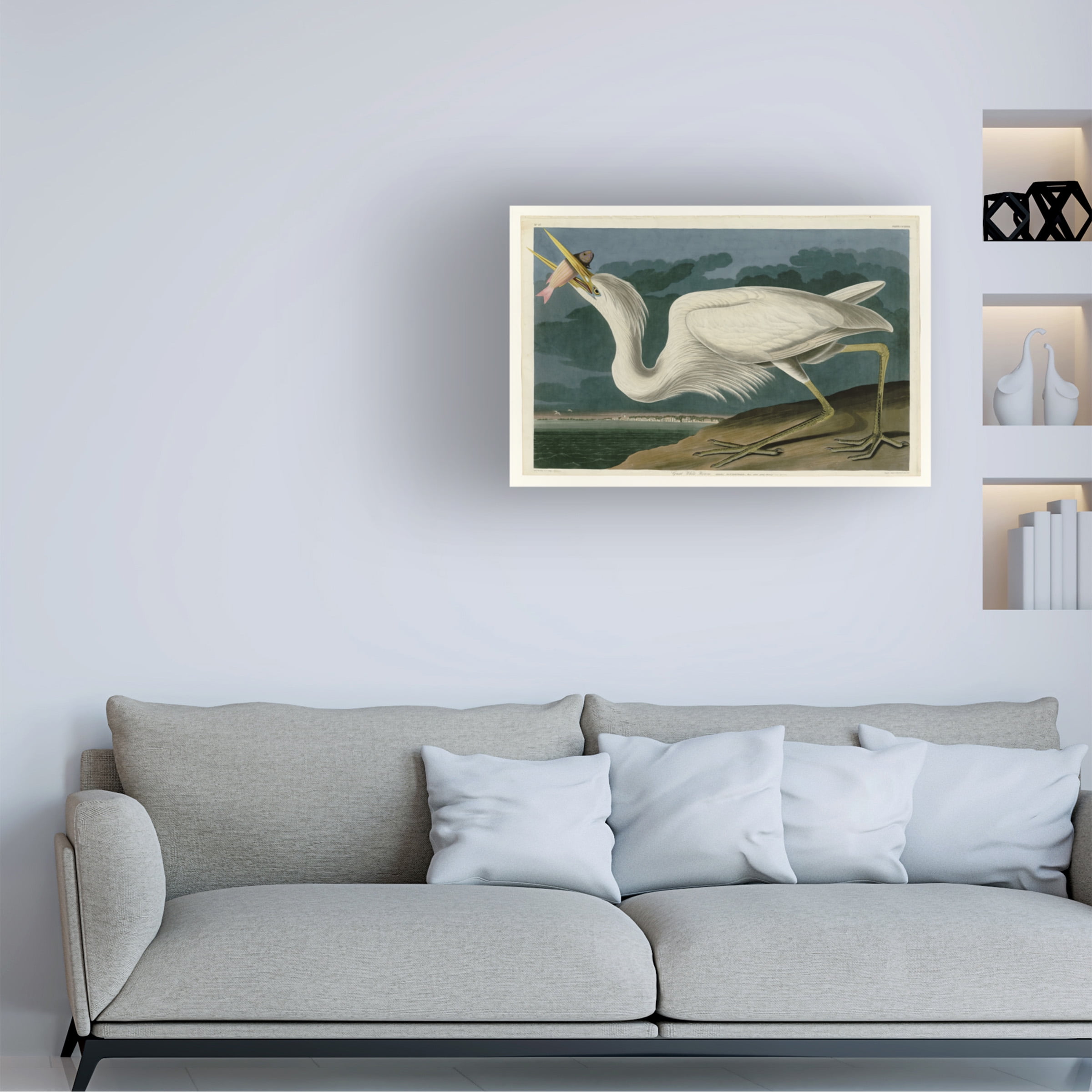 John James Audubon 'Great White Heron' Canvas Art