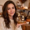 thumbnail image 5 of Halloween 4PC Wooden Decoration Set, 2D Moon Tree Swing Ghost Figurines with Pumpkin Mushroom and Floral Design, Tabletop Decor for Shelf Cabinet Mantel and Seasonal Home Display, 5 of 5