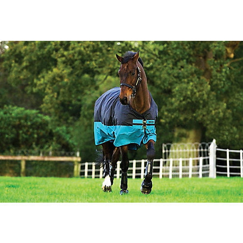 Hoseware Mio Lite,Lightweight Horse Rug,Black/Turquoise,60