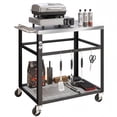thumbnail image 1 of Outsunny Outdoor Grill Cart, Pizza Oven Stand with Stainless Steel Tabletop, 1 of 10