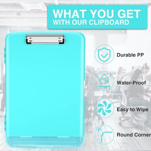 Clipboards with Storage, High Capacity Clip Boards 8.5x11 with Storage, Heavy Duty Nursing Clipboard Folder, Plastic Clipboard with Pen Holder for Women Teachers Work, School & Office Supplies