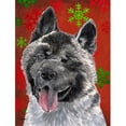 thumbnail image 1 of Carolines Treasures SC9482CHF Akita Rouge Flocons de Neige Vacances Noël Drapeau Toile Maison Taille, 1 of 4