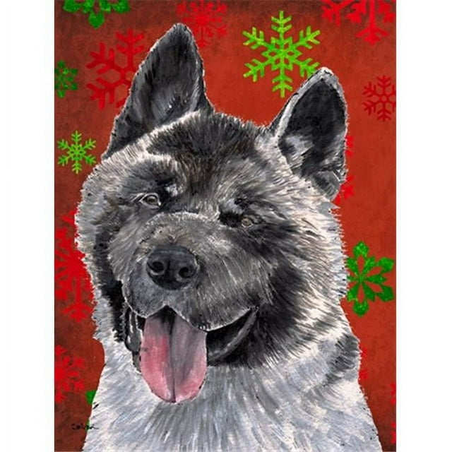 Carolines Treasures SC9482CHF Akita Rouge Flocons de Neige Vacances Noël Drapeau Toile Maison Taille