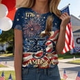 thumbnail image 2 of mgoYE 4th of July Shirt Women 250 Years American Anniversary Shirt American Flag Stars Fireworks Graphic Tee Tops|Dark Blue S, 2 of 7
