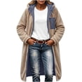 thumbnail image 6 of ITSAME Womens Plus Size Reversible Sherpa Lined Coat Winter Thermal Versatile Casual Outerwear with Pockets Navy Size M, 6 of 9
