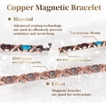 thumbnail image 3 of Wollet Copper Magnetic Bracelets for Women，Turquoise Bracelet for Women+Copper Ring, 3 of 6