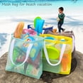 thumbnail image 4 of 5Pieces Reusable Mesh Beach Tote Bags ,Mesh Pool Bag With Drawstring For Groceries, Travel,Toys & Laundry, 4 of 7