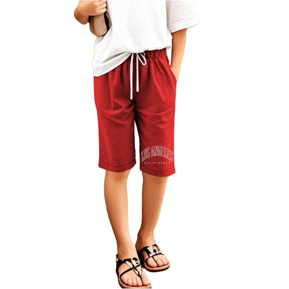 lnmuld Girls Solid Color Casual Shorts with Elastic Waistband and Pockets Lightweight Play & Everyday Wear Size:7-8 Years