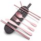 thumbnail image 1 of Juego De Cubiertos Portátil De Acero Inoxidable, Juego De Cubiertos De Viaje Para Acampar, Juego De Vajilla Portátil Con Estuche Impermeable (Rosa), 1 of 1