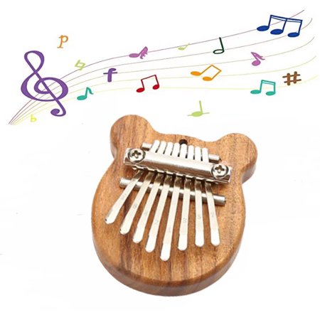 Mini 8 keys Kalimba Thumb Piano, Portable Marimba Music Thumb Piano, Birthday Childrens Day Valentines Gift for Kids Adults Beginners Bear